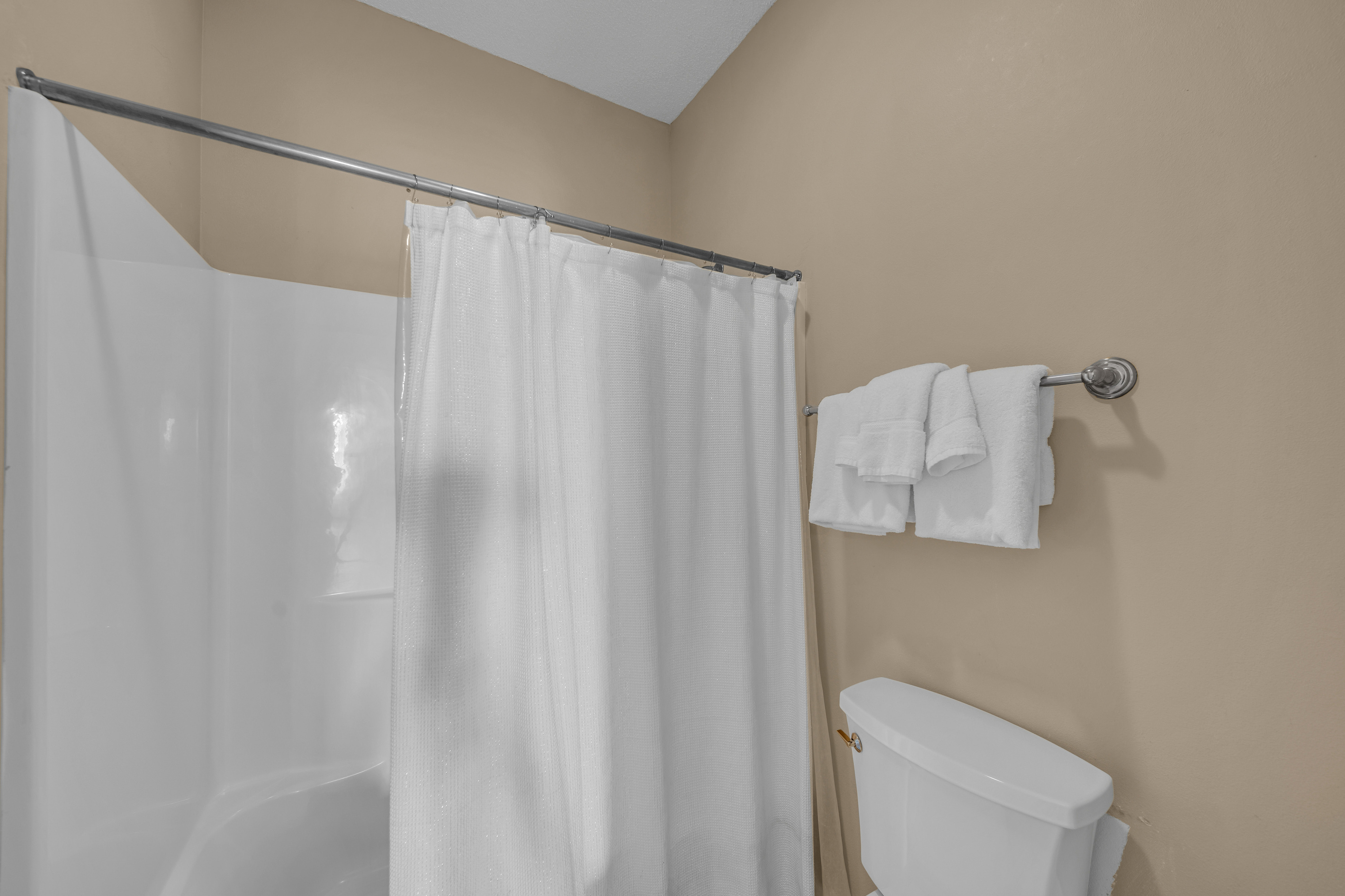 Downstairs front bathroom.  Doors to both front queen bedroom and living room