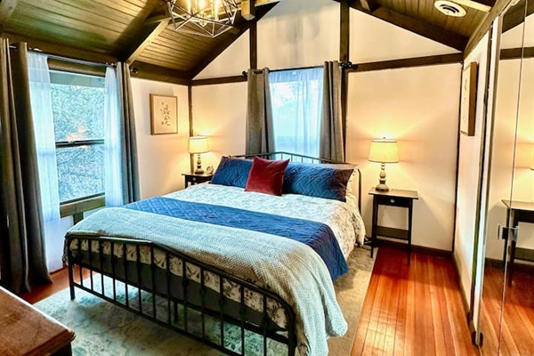 Master bedroom with king bed.