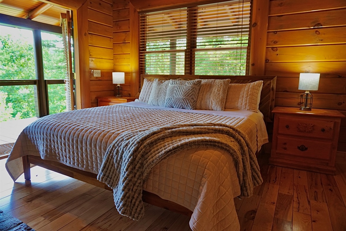Relax in a serene space with natural light and rustic charm!