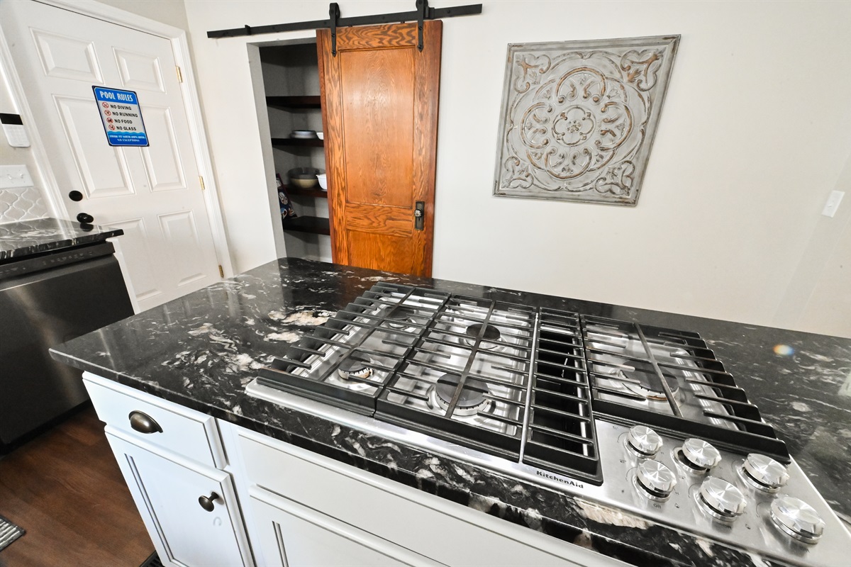 island with gas stove