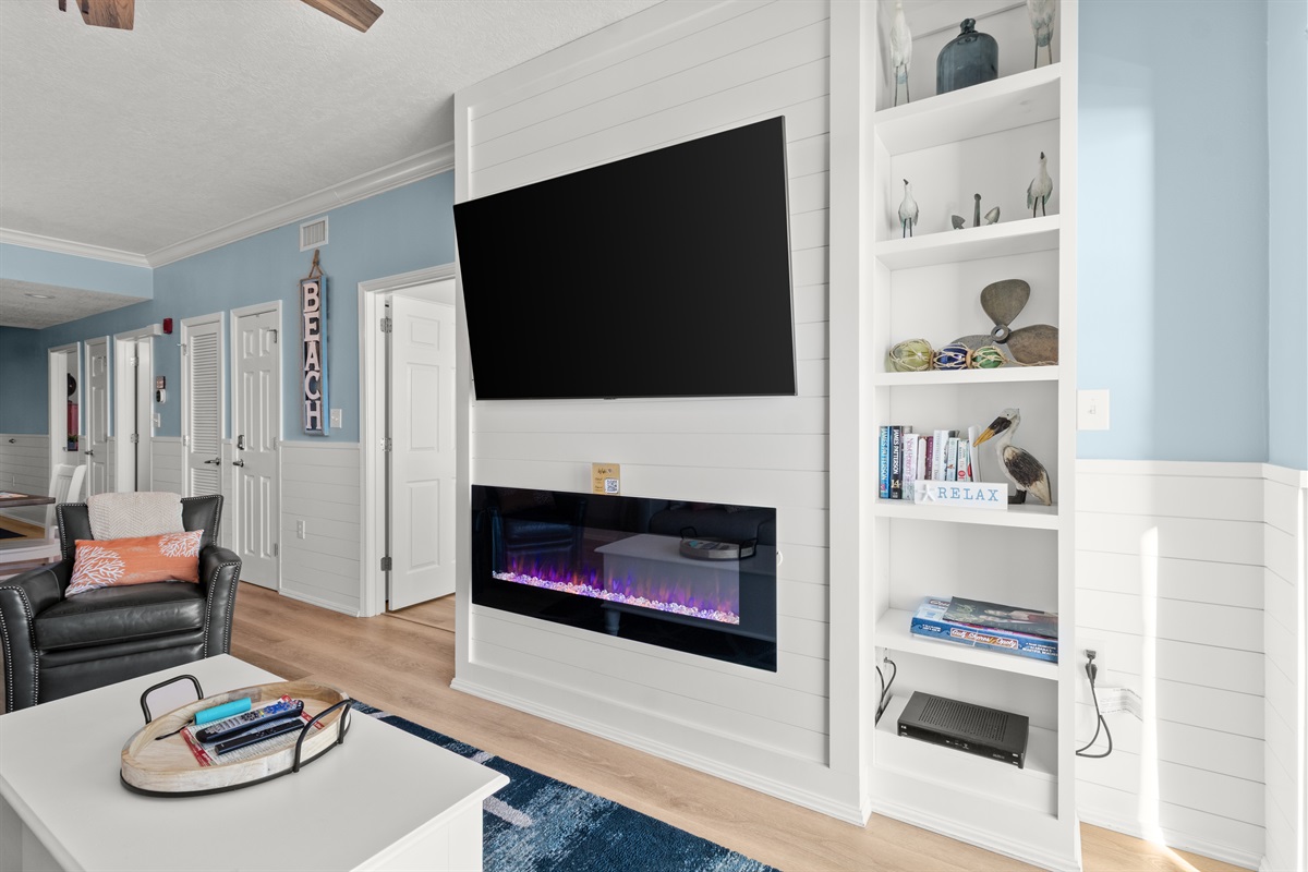 Flat Screen & Fireplace