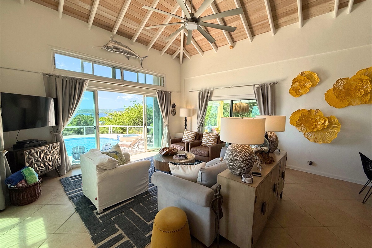 You'll have a gorgeous view from anywhere in this living room