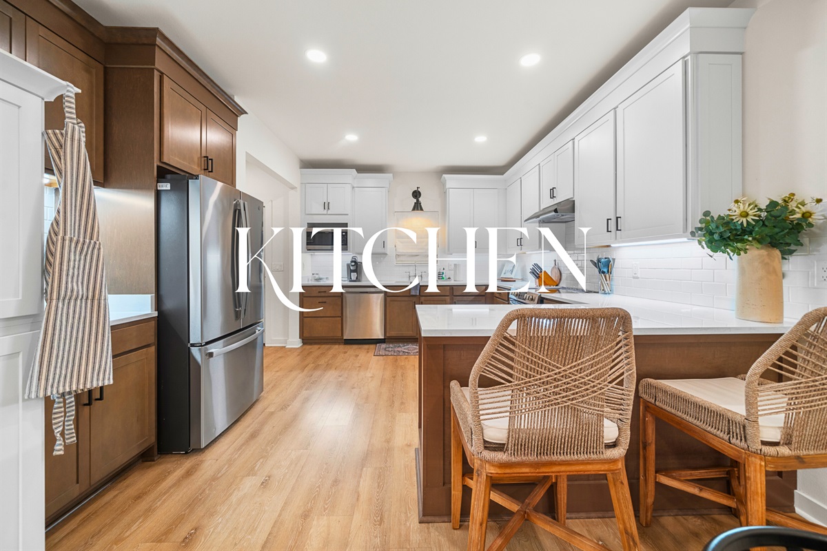 Fully equipped kitchen with stainless steel appliances and modern finishes for effortless meal prep.