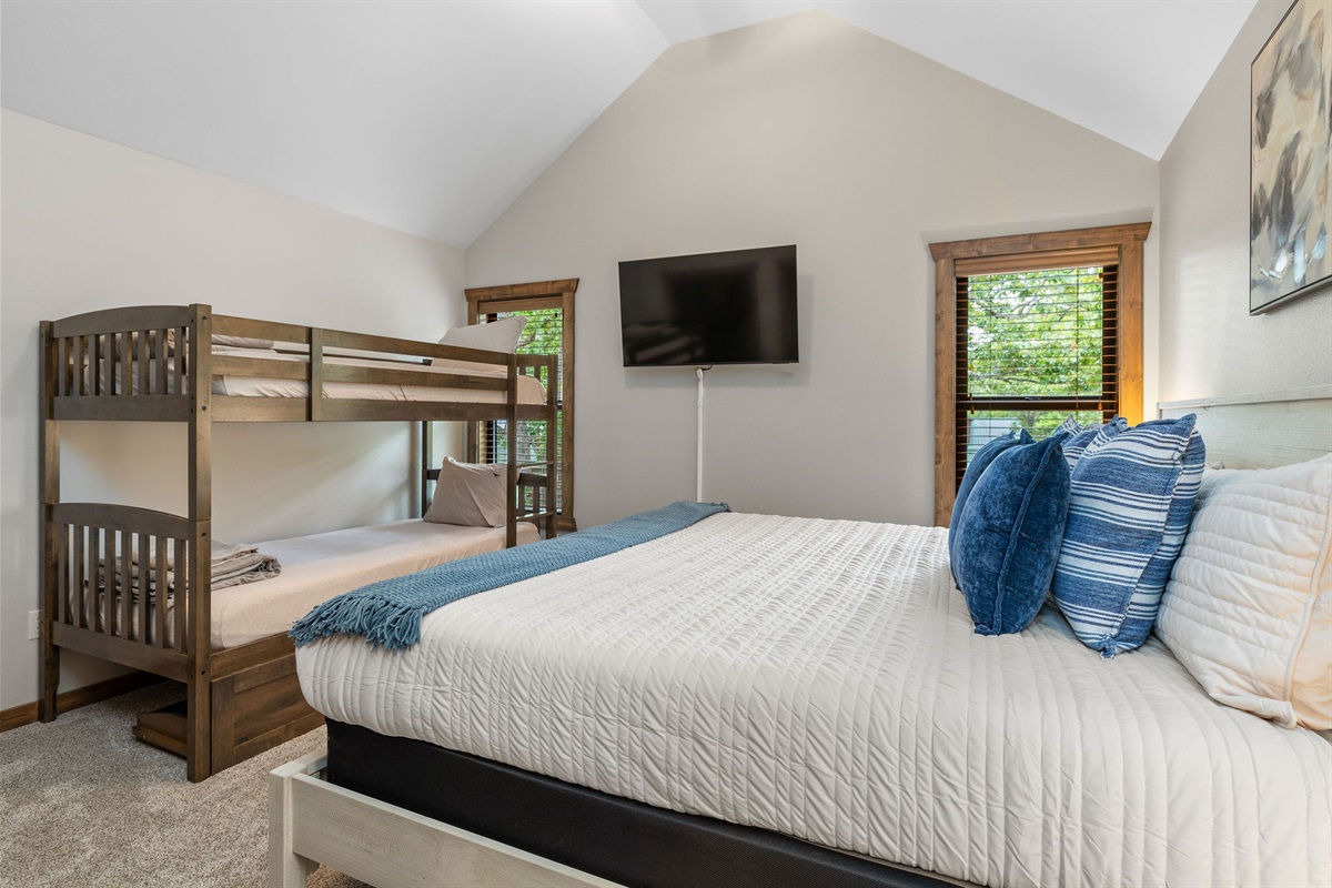 Upper level King bedroom #3 with bunks