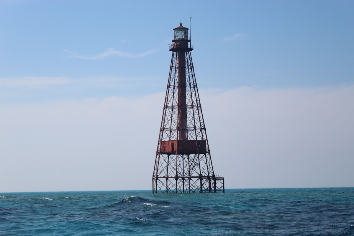 Sombrero Lighthouse.~ Snorkel  North Americas Only Living Coral Barrier Reef