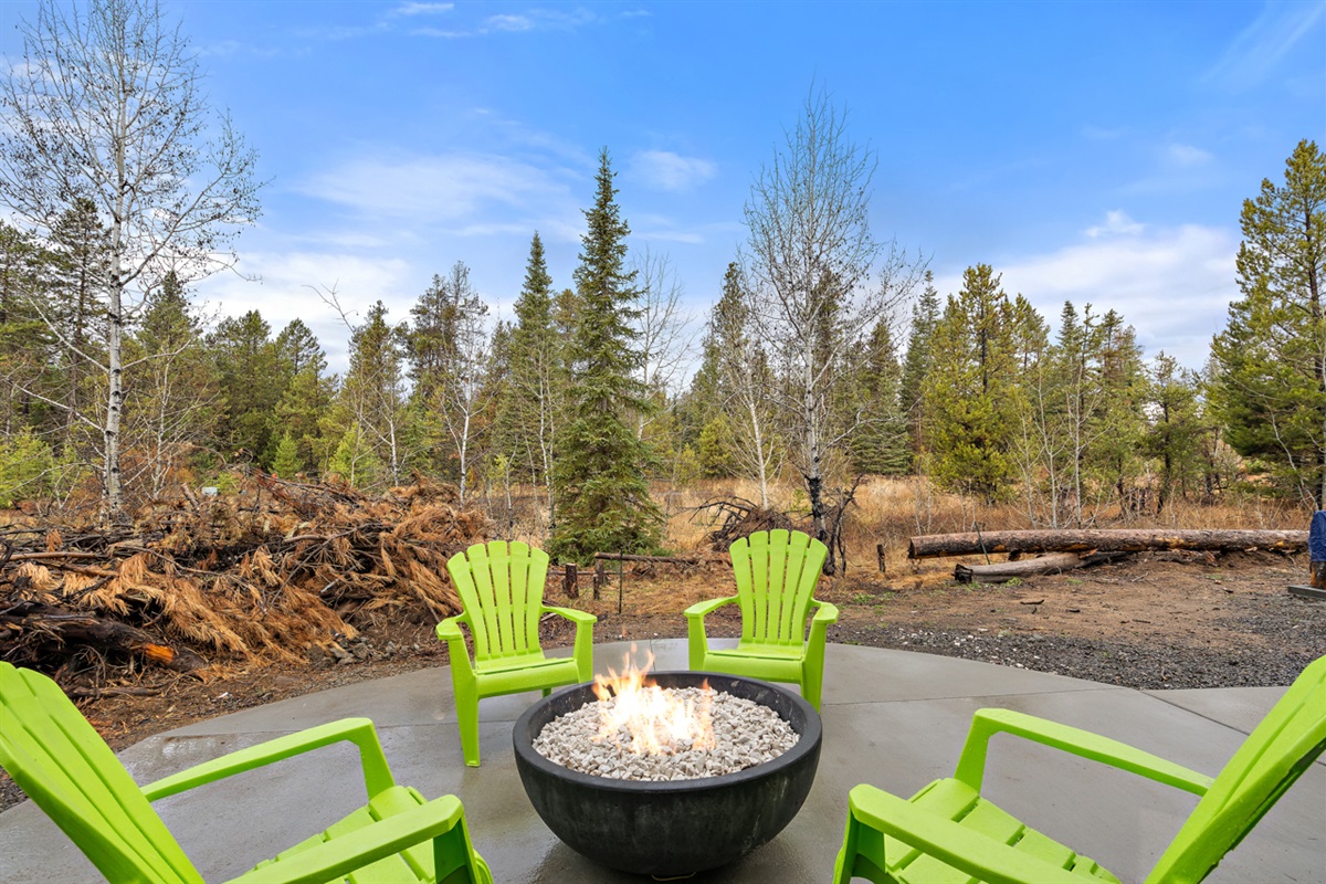 Imagine peaceful nights next to this propane fire pit.