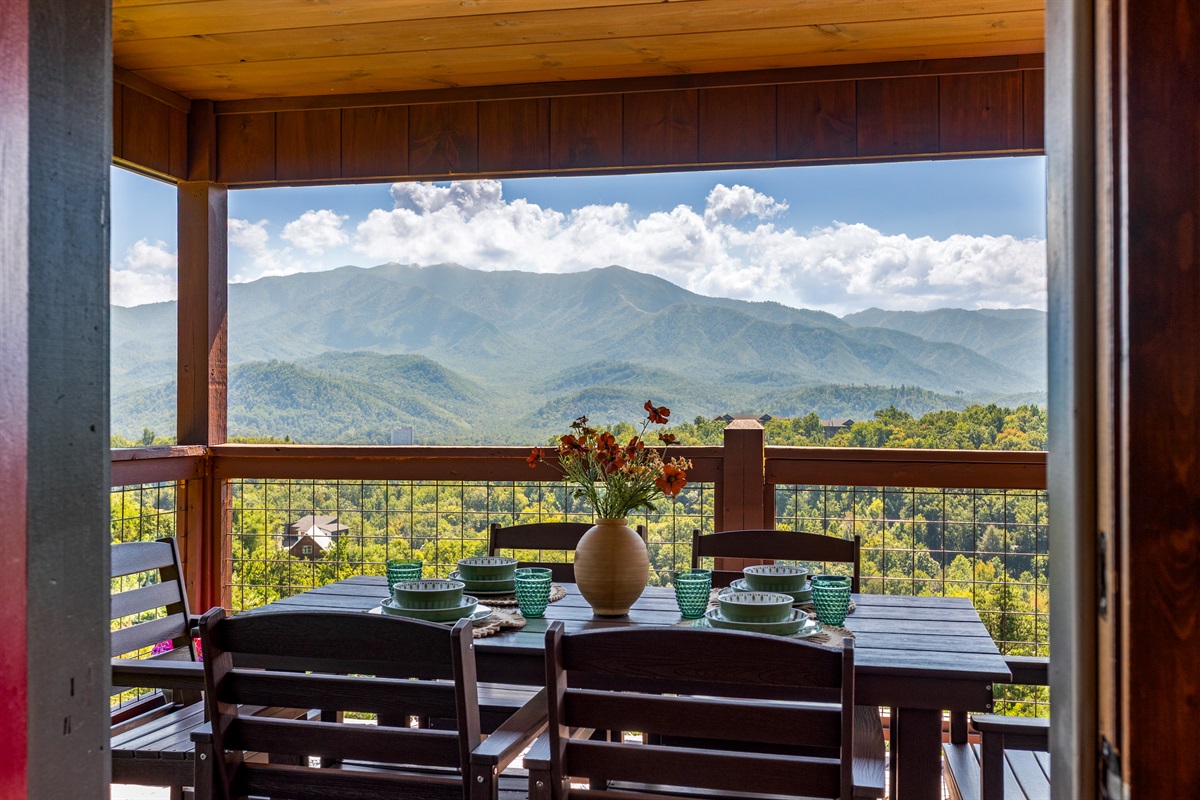 Outdoor dining with a view