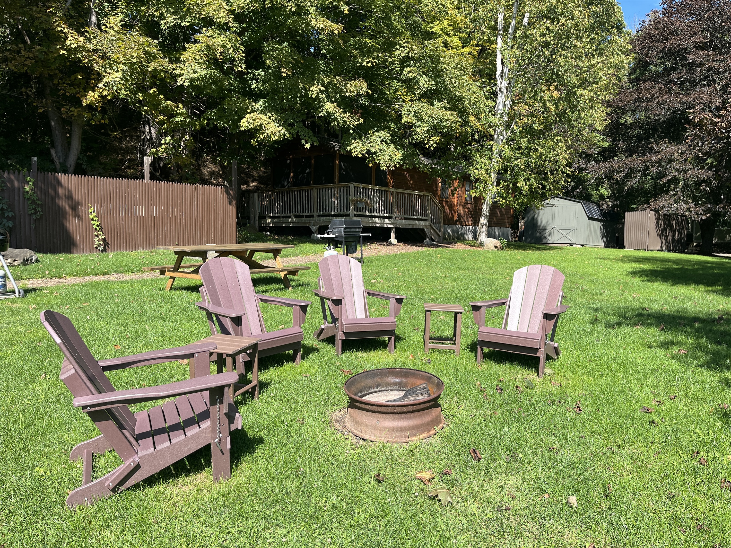 Shared fire pit at Sunnyside Apts