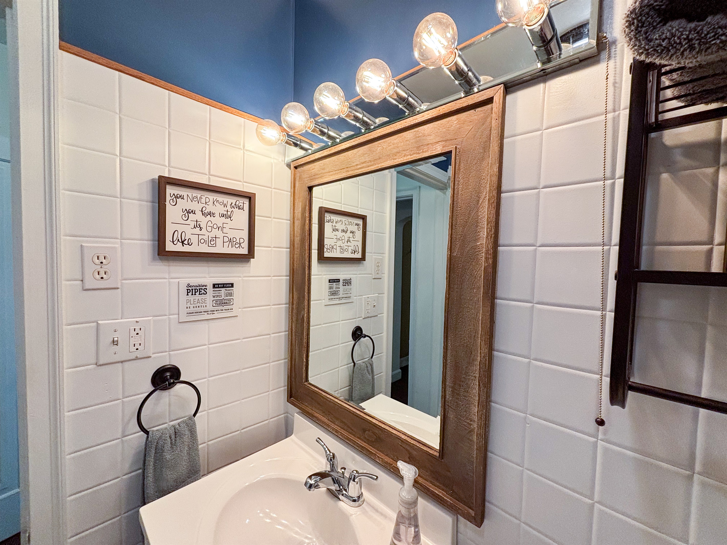 Indulge in comfort—our luxurious bathroom is crafted for ultimate relaxation.