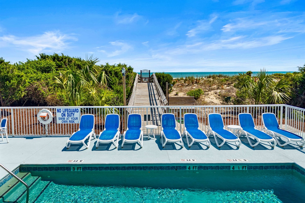 Pool  | Morning Sunrise | 302 Oceanview | 1116 Ocean Blvd, Isle of Palms, SC | IOP Escapes