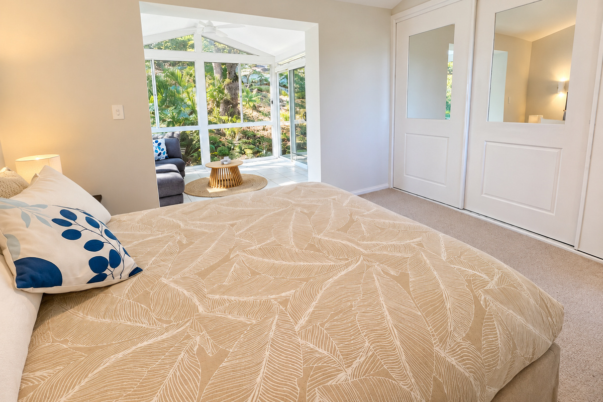 Carinya Coastal Escapes captures a broad Brisbane Water outlook, giving the home a standout coastal backdrop from its elevated Daleys Point position.