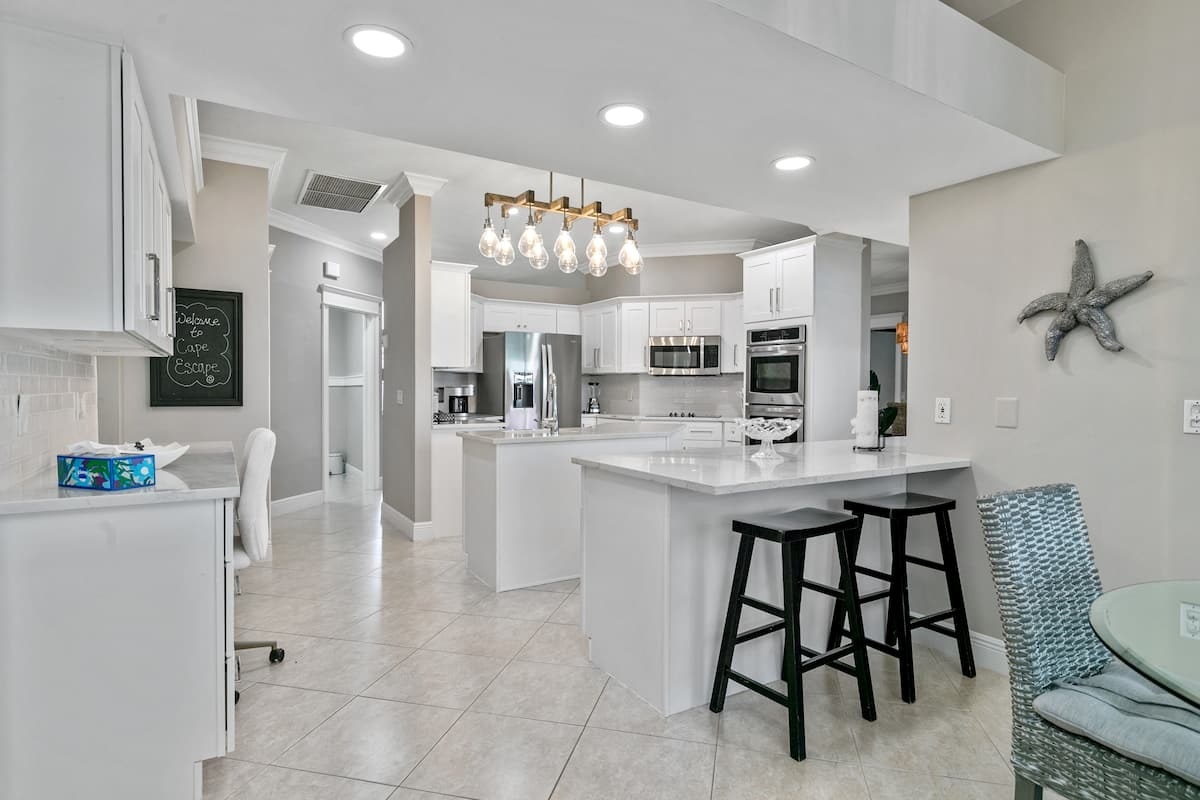 Modern kitchen designed for cooking and connection