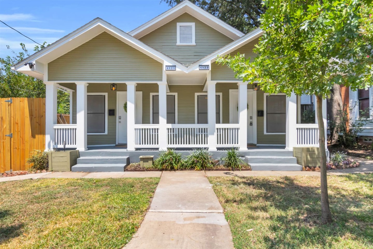 Charming exterior with covered porch