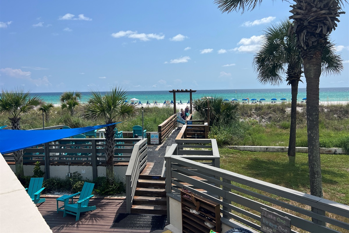 Private beach access ~ Free daily beach chair service included (seasonal), expand to full screen view Private beach access ~ Free daily beach chair service included (seasonal)