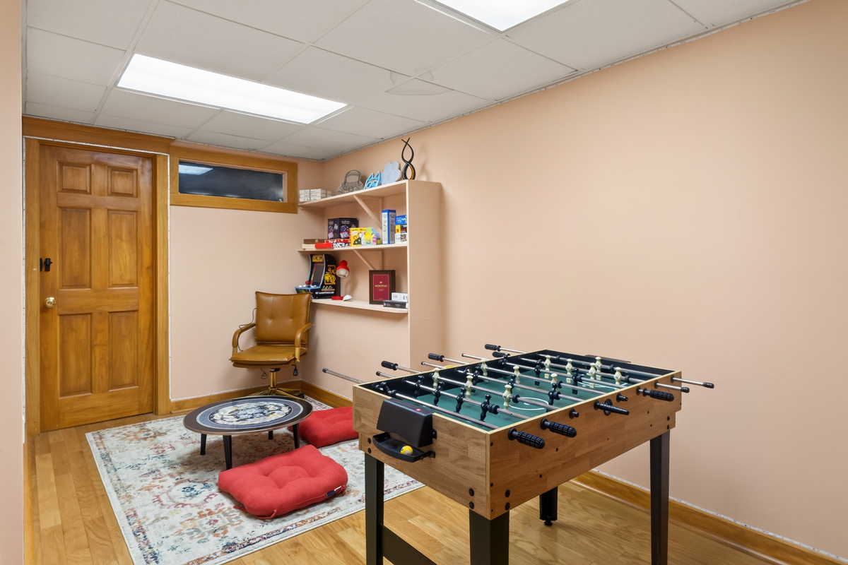 Game room with foosball table