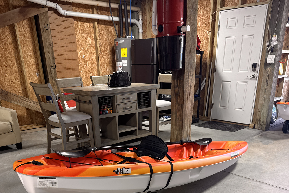 2 orange kayaks. Please move on rollers