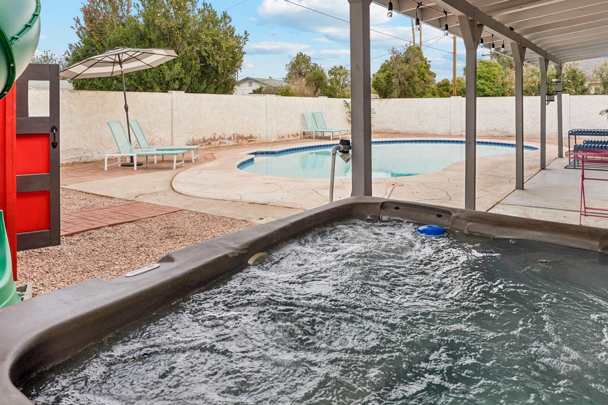 Relax and unwind in the hot tub after a long day