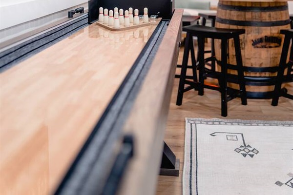 Hours of fun in this game room! You could  "play all day" with the foosball, shuffleboard, air hockey, arcade, and poker set!