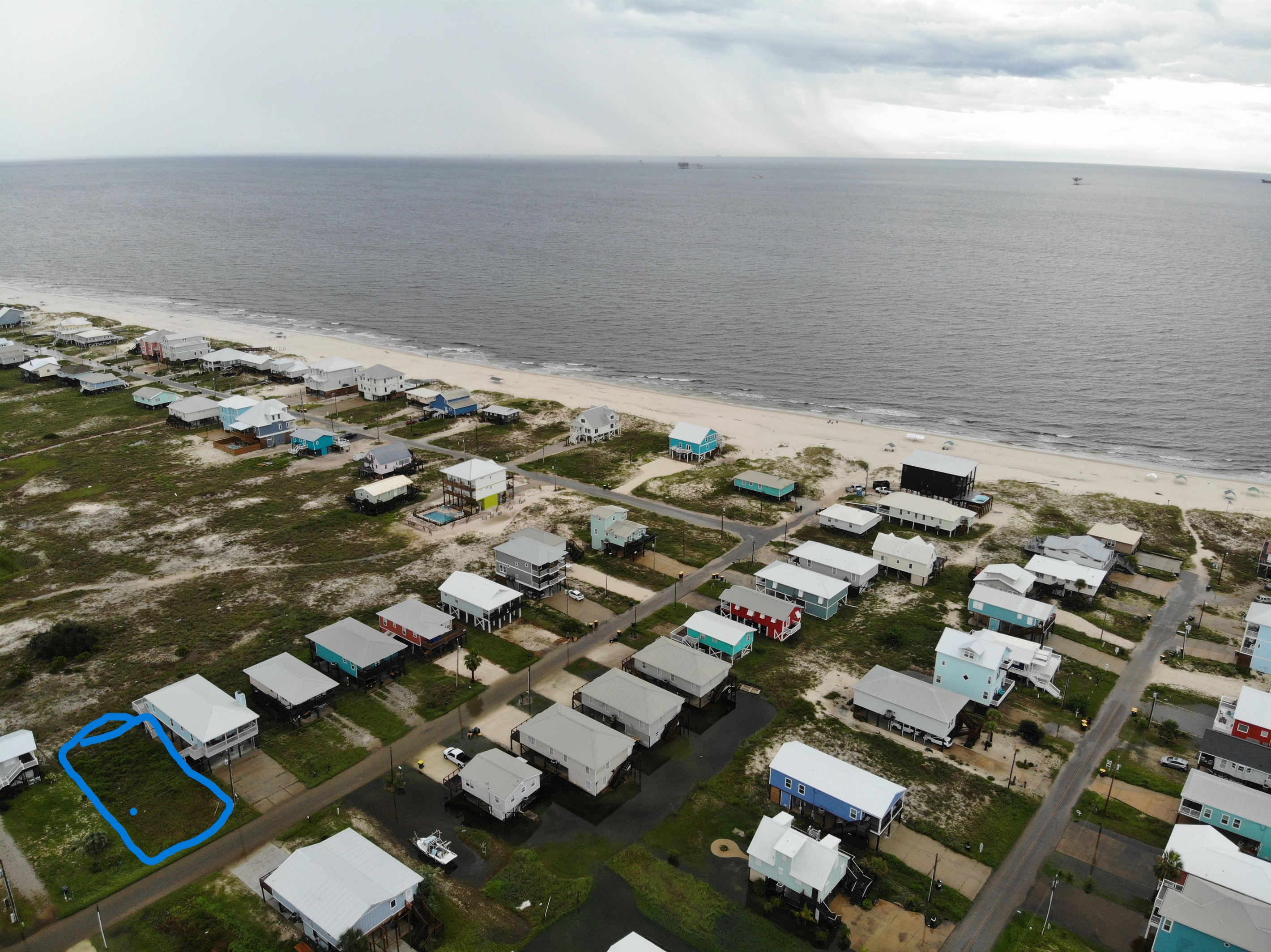 The blue outline is where home is located