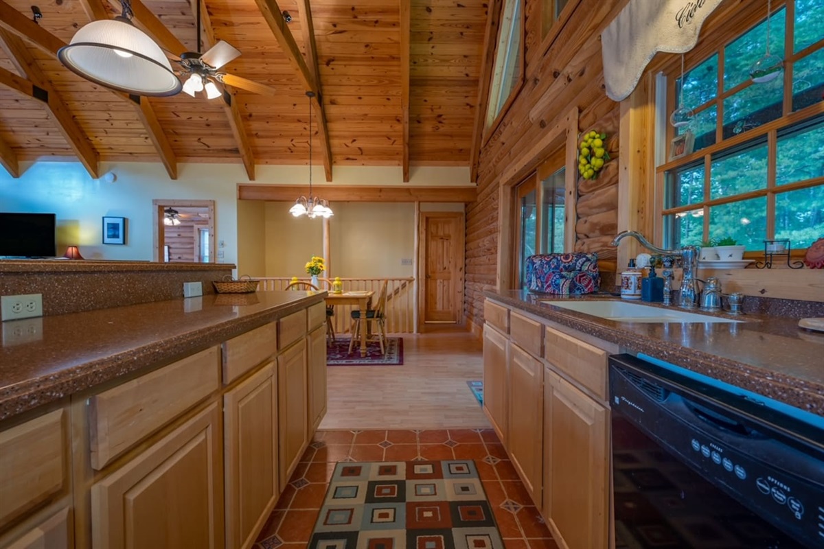 Kitchen area looking out