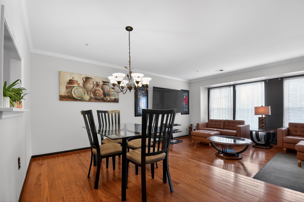 Family Dining — Open Concept Table and Living Room, Perfect for Group Meals