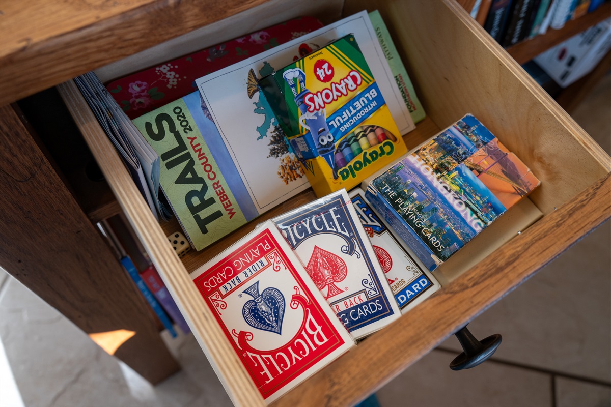 Games, cards, and family fun await after a day exploring the mountains and lake.