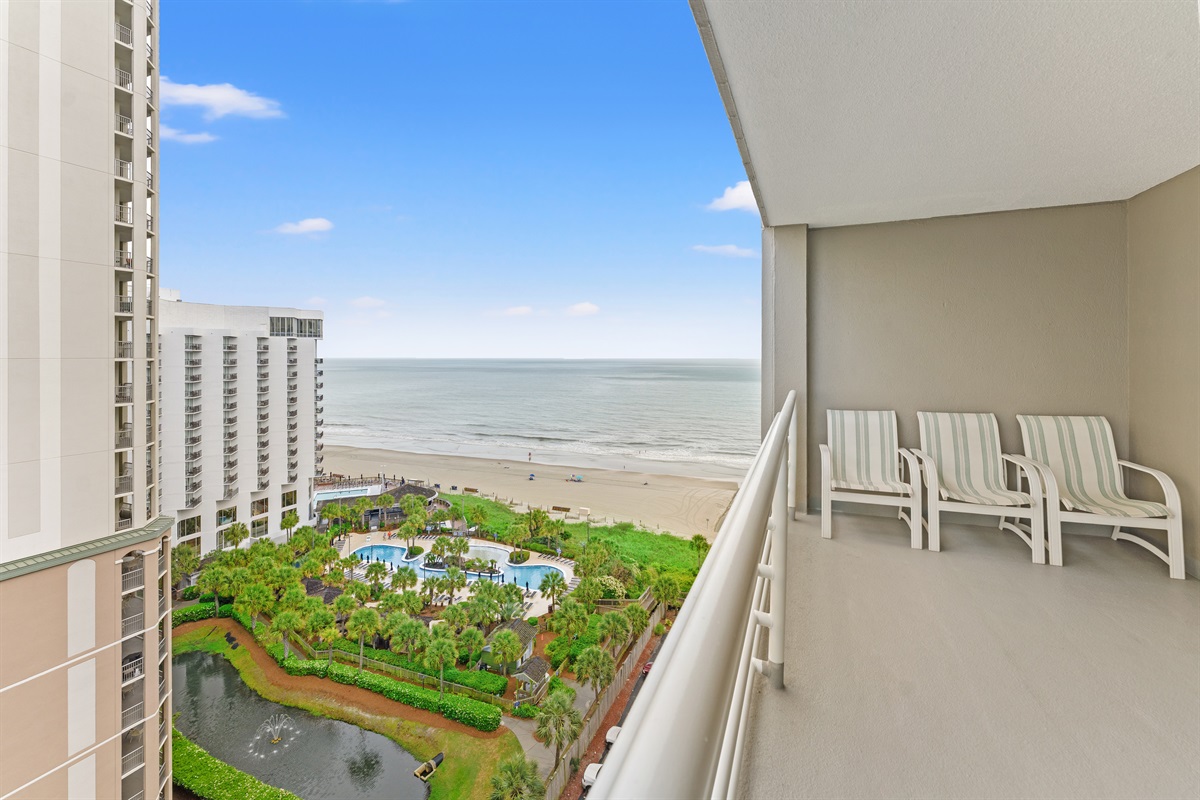 Grab a beverage and sit back and relax on one of the balconies.