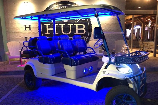 Cruise 30A in style with use of the included street legal golf cart.