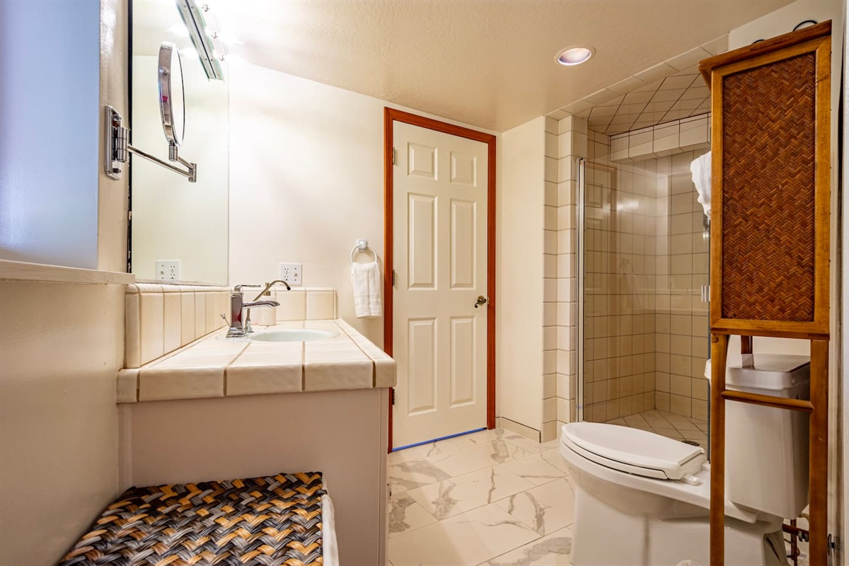 Downstairs Jack and Jill Shared Bathroom between two downstairs bedrooms