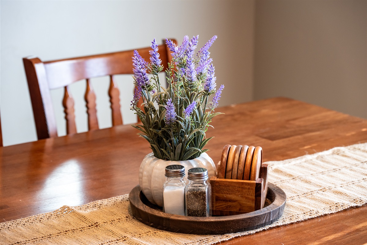 Thoughtful touches throughout create a warm, welcoming atmosphere.