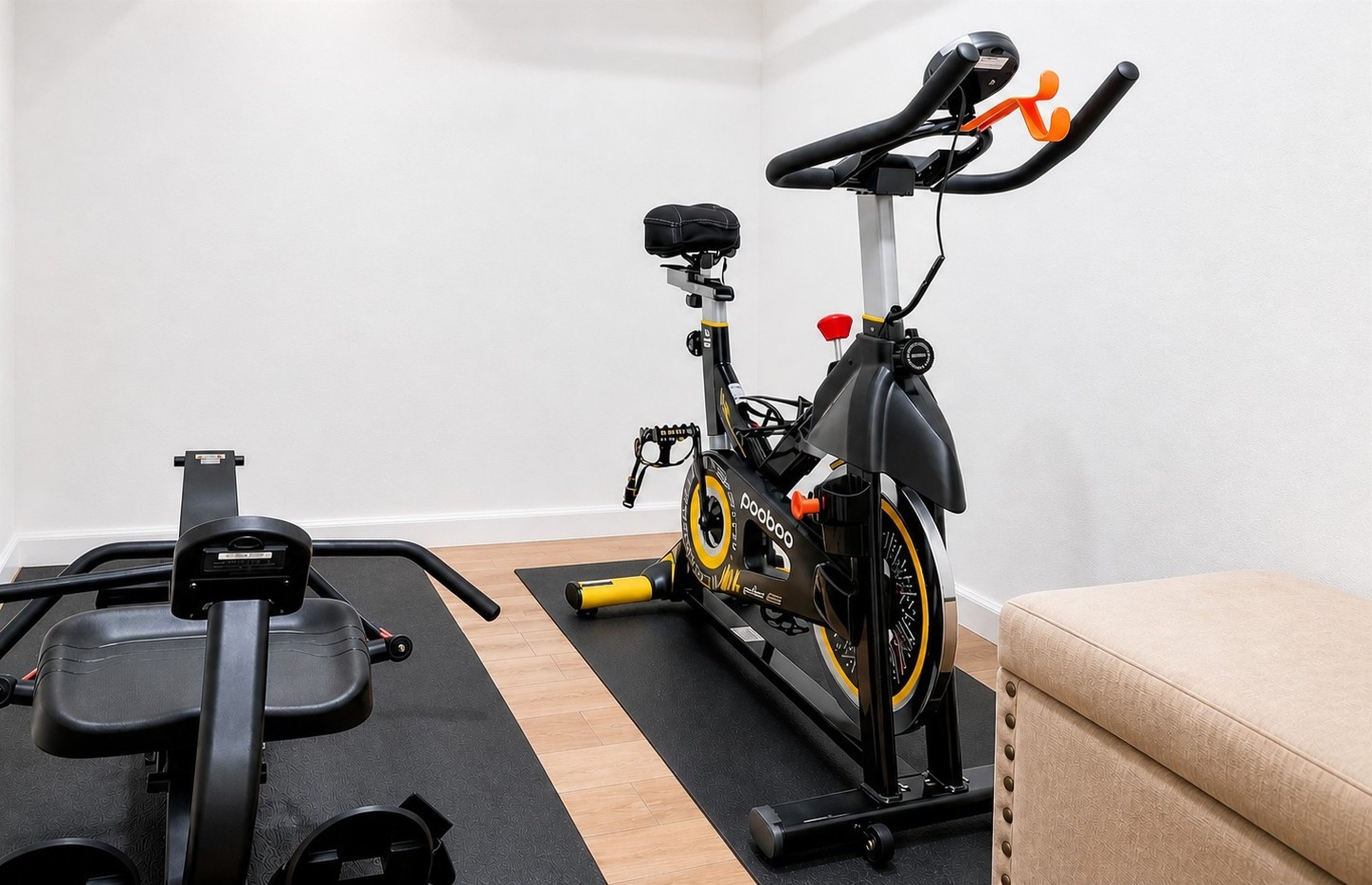Private gym with exercise equipment