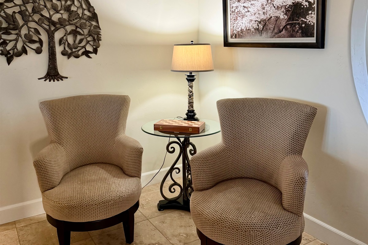 Quiet seating area off the living room