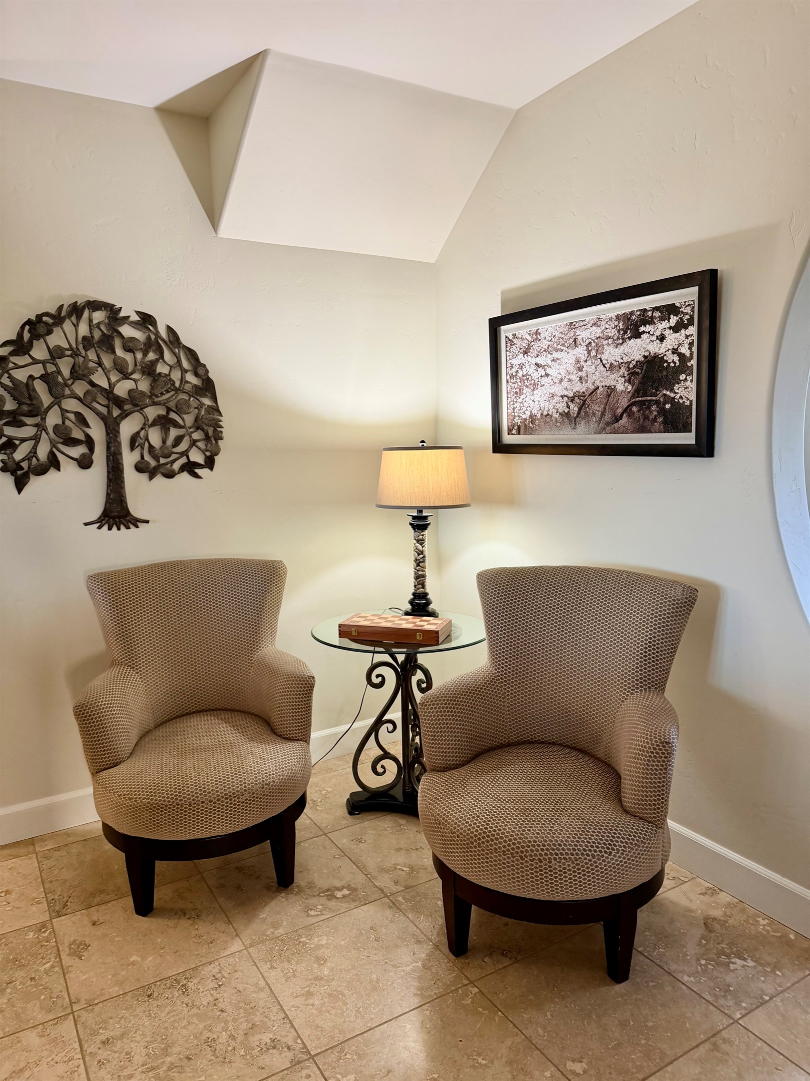 Quiet seating area off the living room