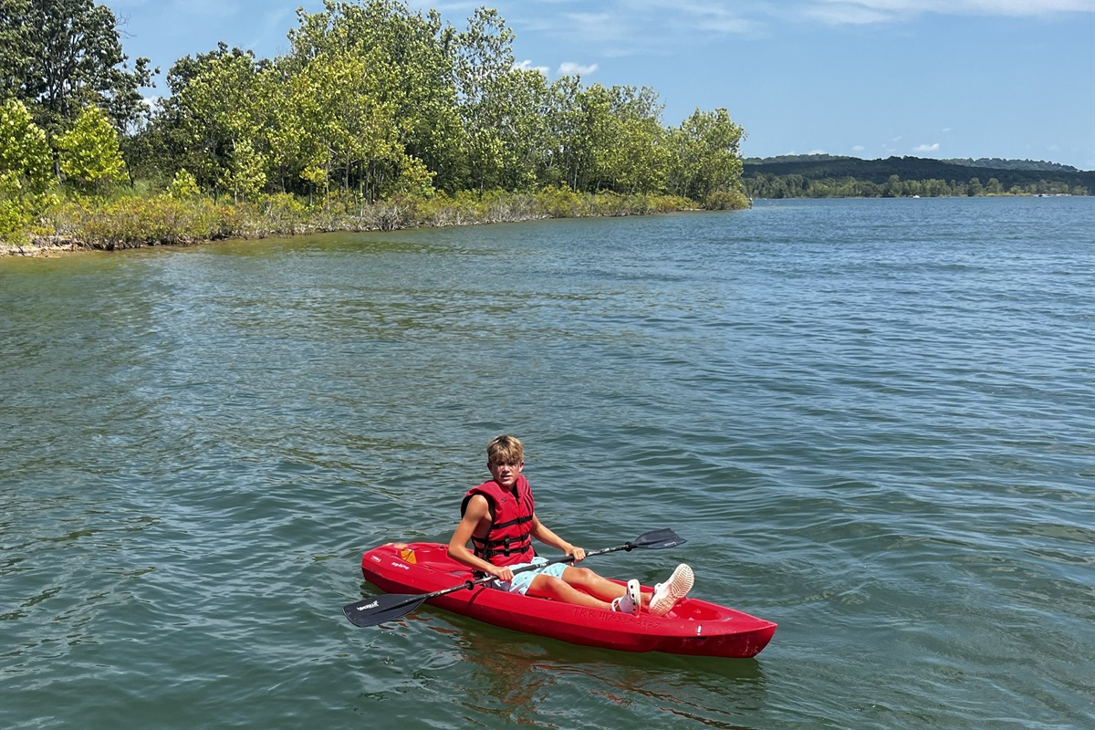 Enjoy the lake 100 yards from the front porch.