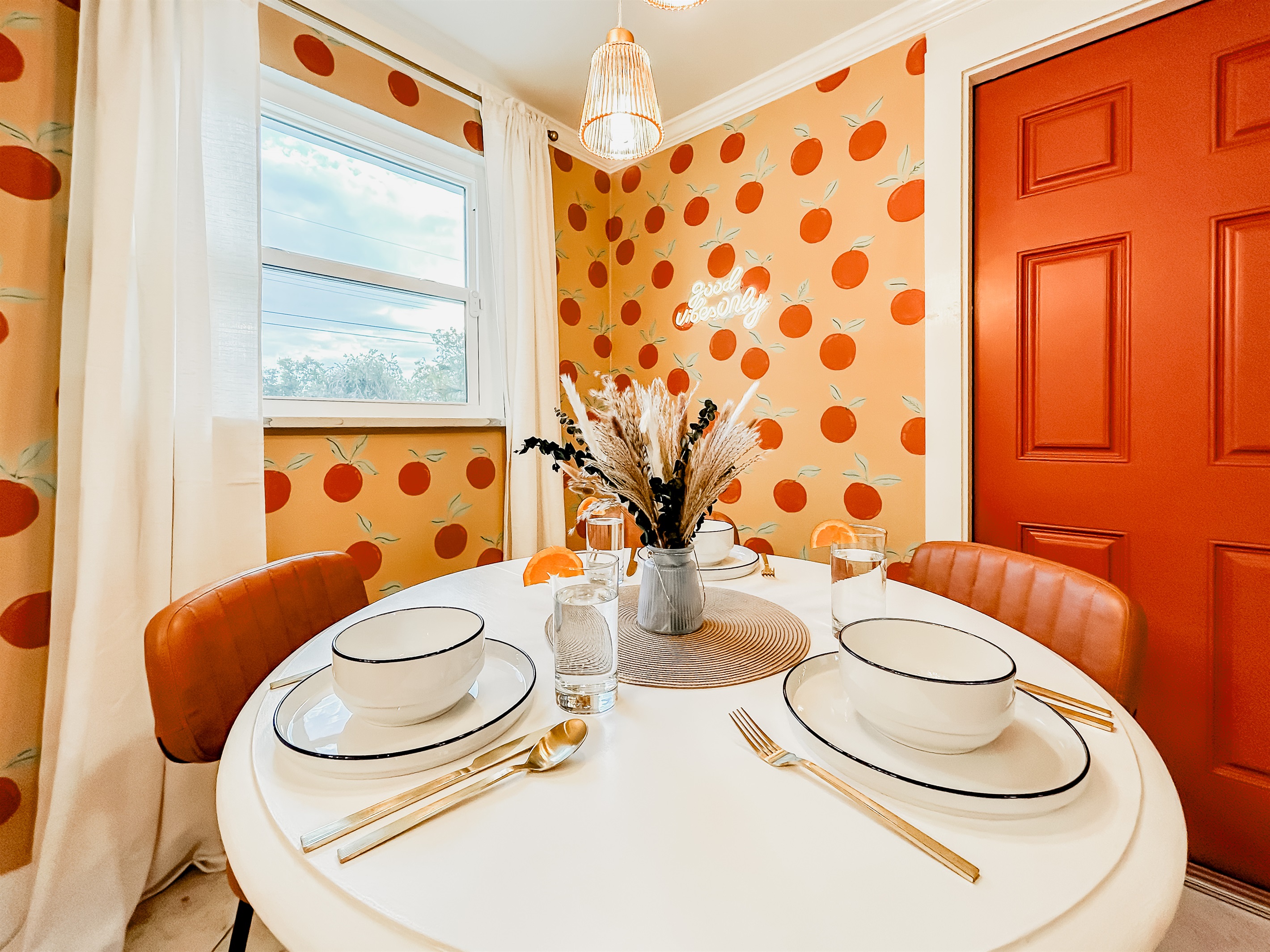 Dining Room with Seating & Local Artist Mural