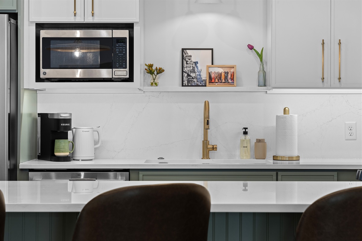 Modern finishes will make you actually want to spend time in the kitchen.