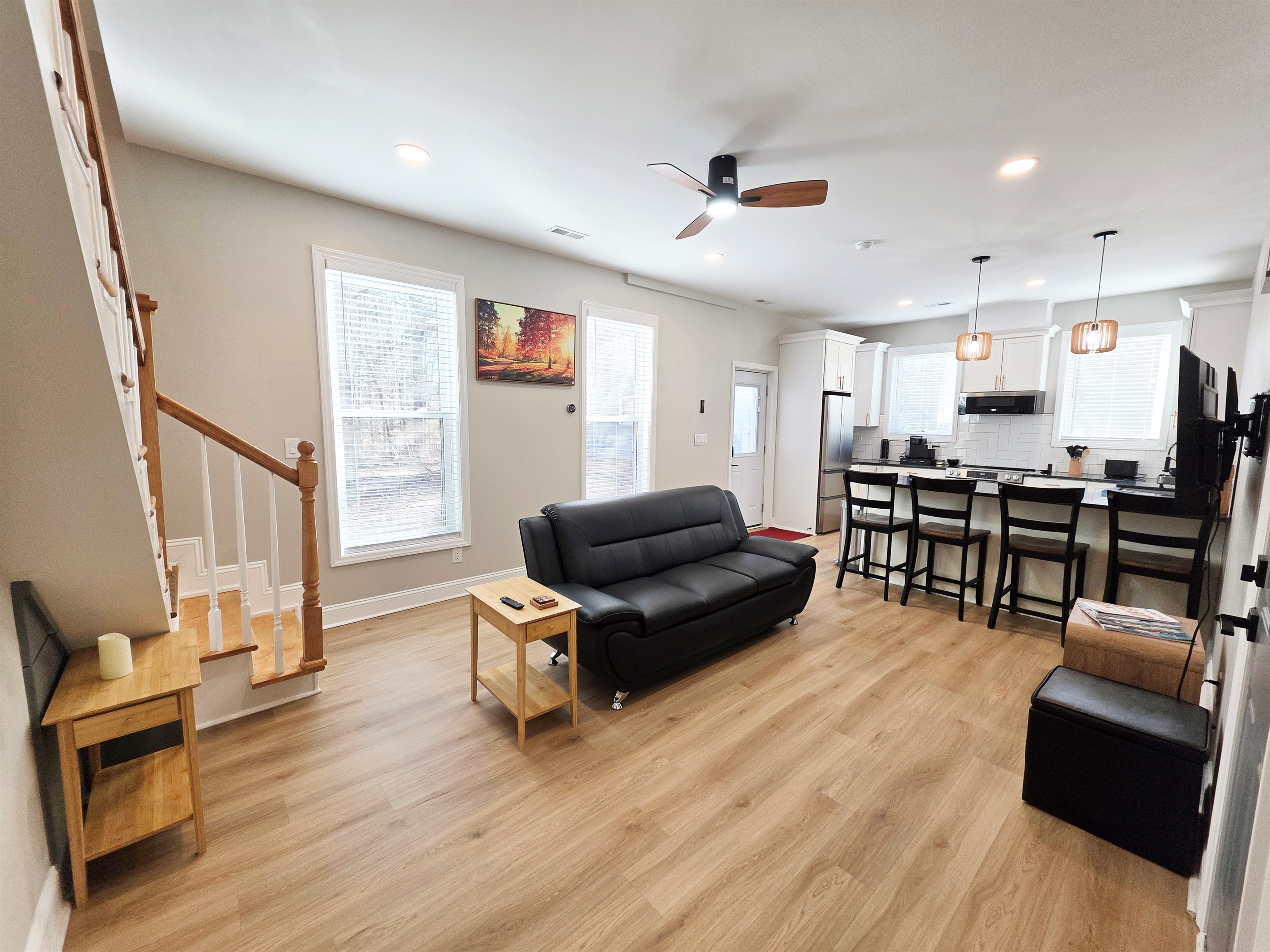 Living Room & Dining Area - Coming from Lower Half-Bath / Laundry