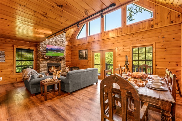 Lets Gather Together In The Livingroom That's Connected To Fully Stocked Kitchen