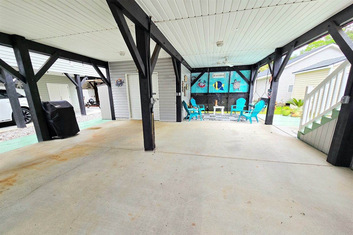 Sheltered Parking and Propane Grill