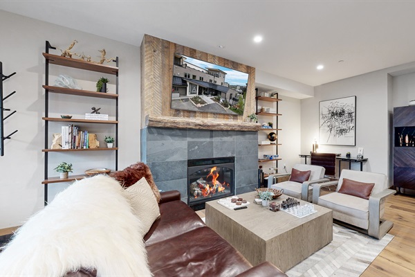 Living room with fireplace