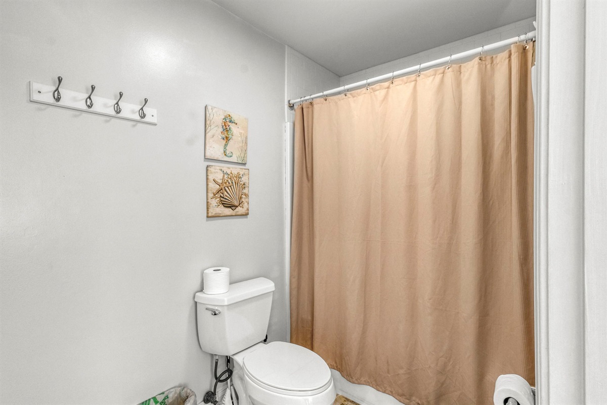 The master bath offers a tub/shower combination
