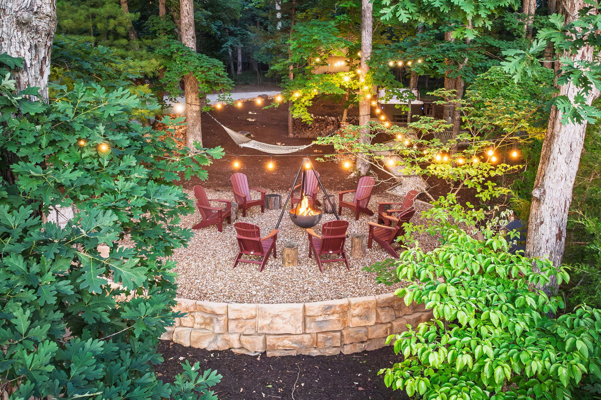 Gather around the fire pit for s'mores, stories, and lake views.