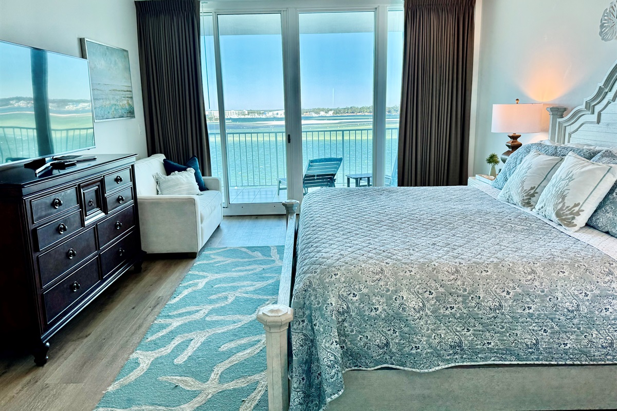 We also have a twin sofa sleeper chair in the master bedroom AND a 55" Smart TV!