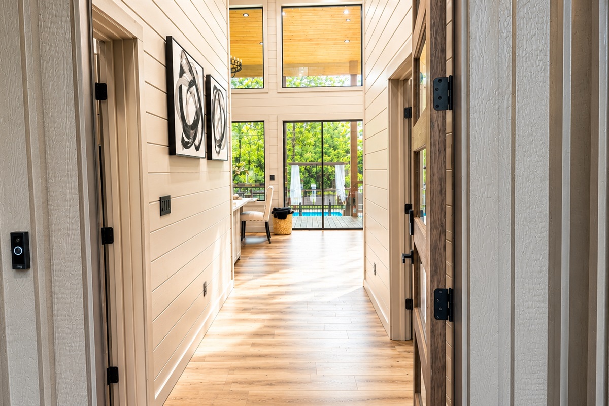 Entryway: Bright, airy hall flows seamlessly to outdoor views—start your adventure here!