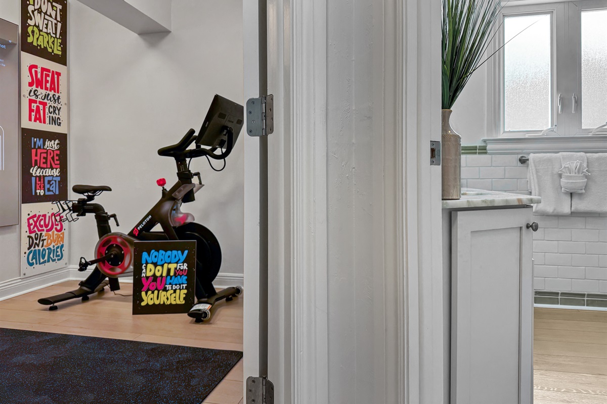 Right outside, is the master bathroom.