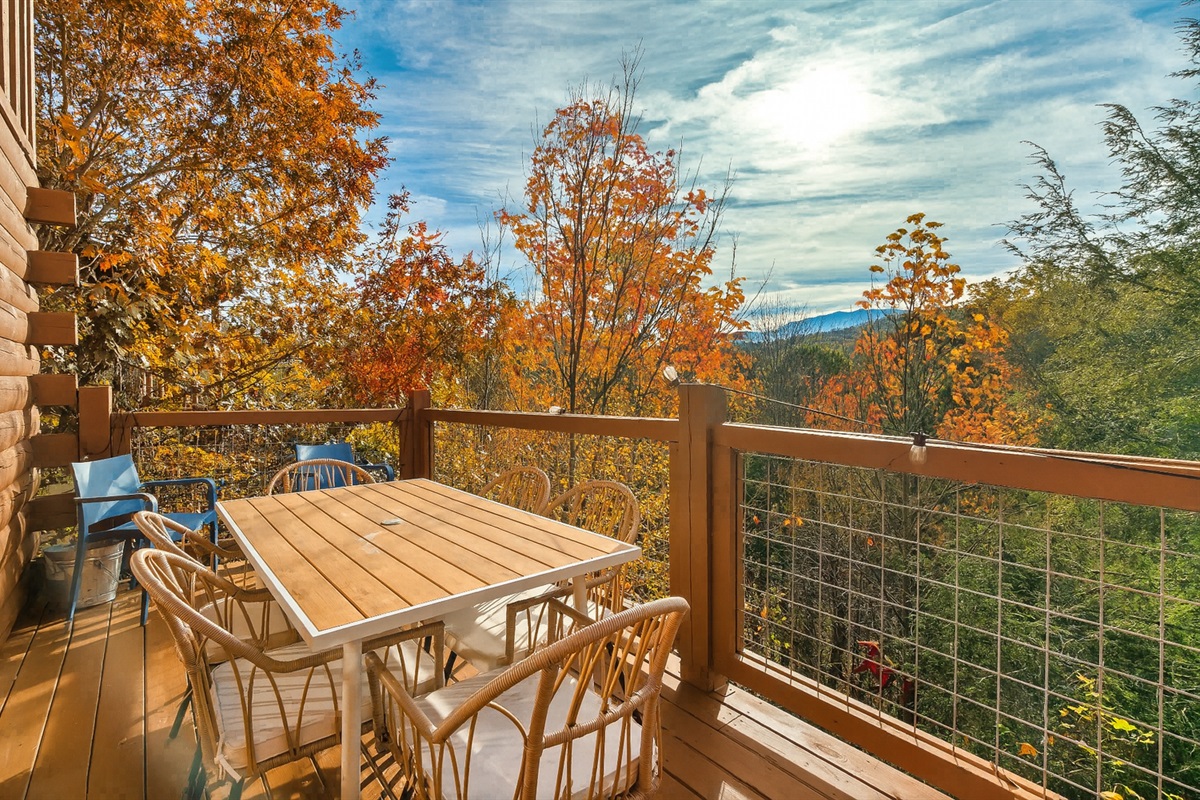Take in the stunning views from the private deck, your peaceful retreat where nature is right at your doorstep.