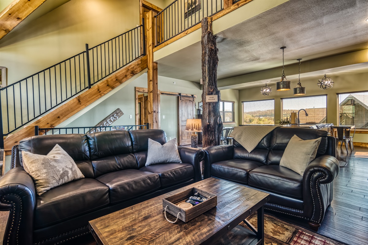 Leather furniture in the main living space