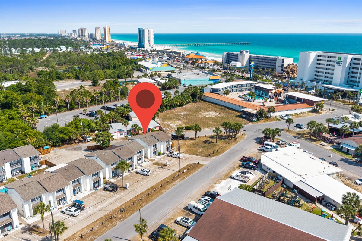 Aerial of Complex, Amenities, and Beach