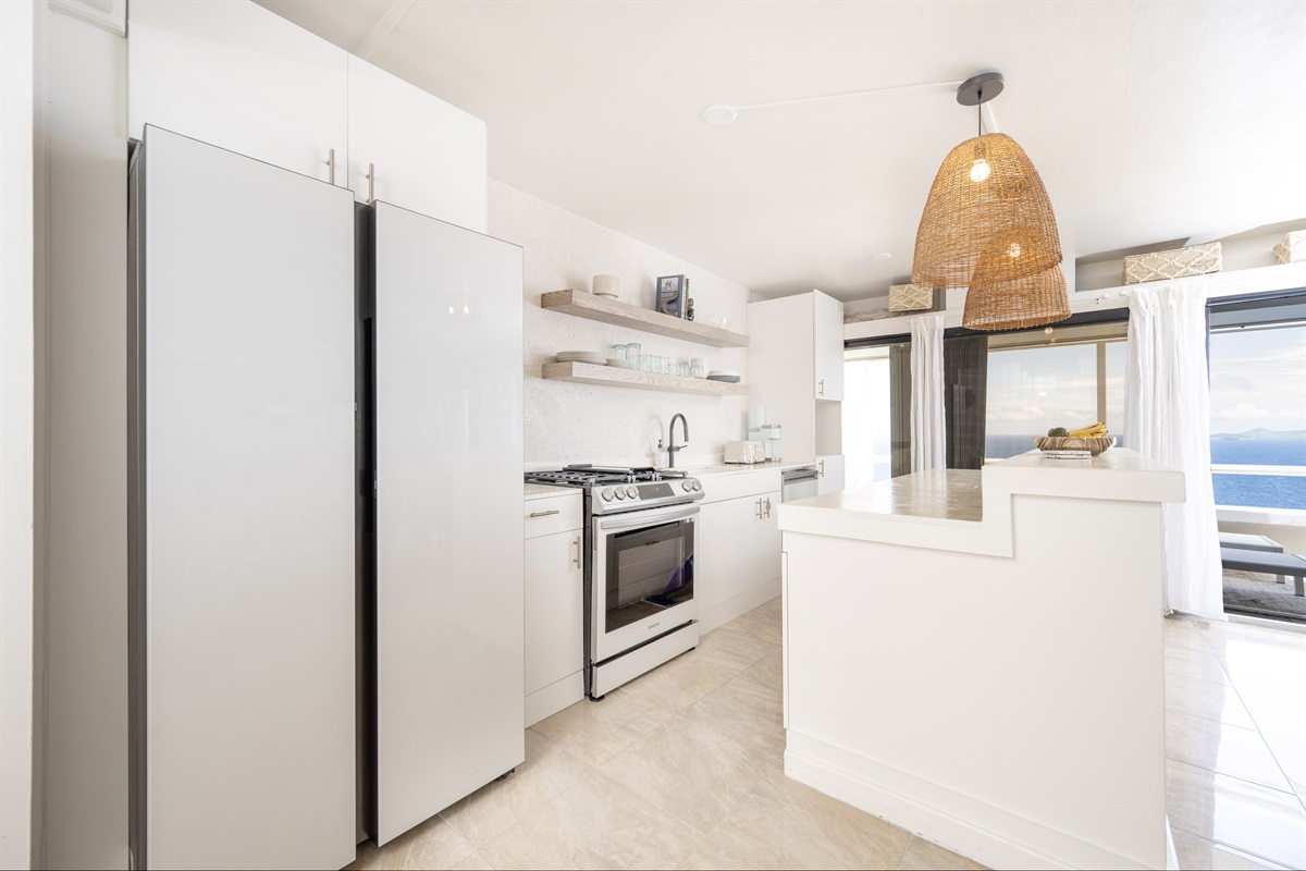 Island charm meets modern sophistication in the kitchen.