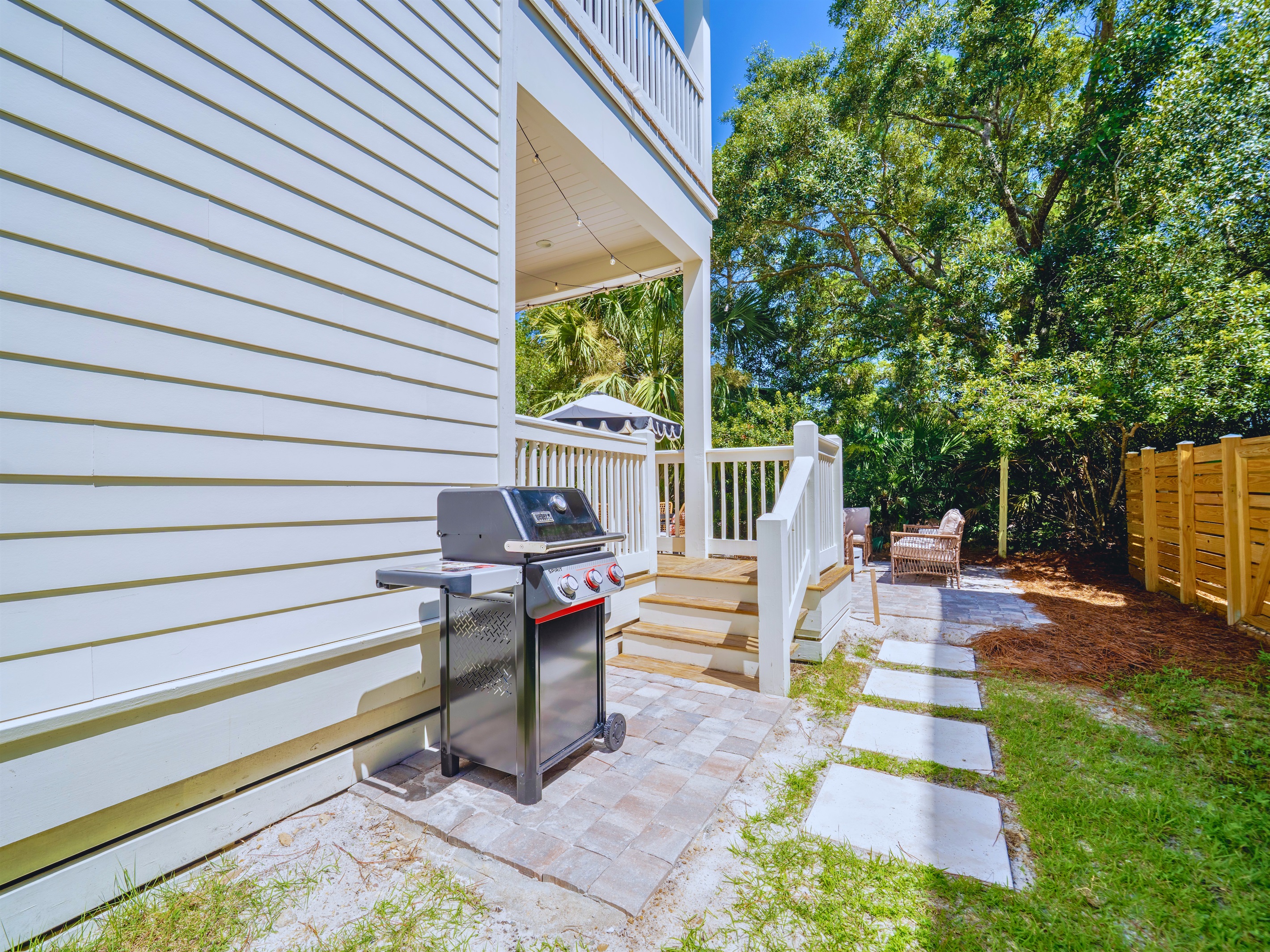 Gas grill in the backyard - perfect for easy and delicious BBQs!